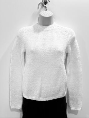 VINCE White Pebbled Organic Cotton Crewneck Sweater - Women's XXS  NWT